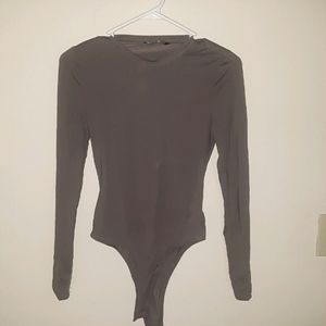 Beige Bodysuit by SHEIN